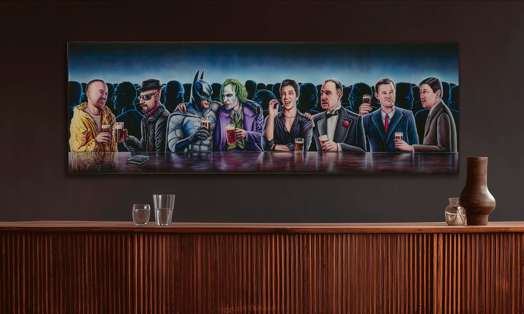 The Mancave - At The Bar - Maleri - Kunst - 40 X 120