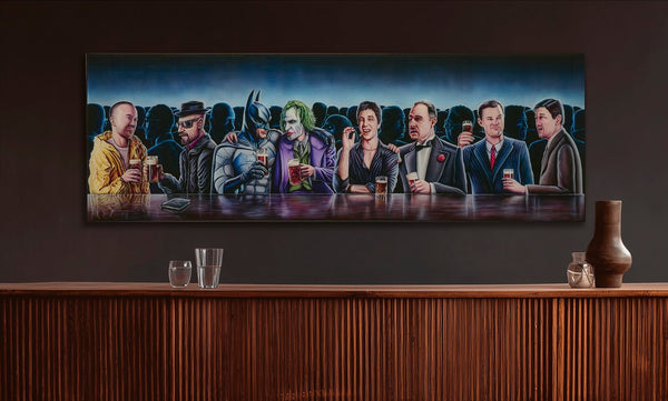 The Mancave - At The Bar - Maleri - Kunst - 40 x 120 cm.
